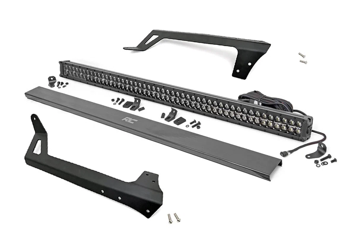 Fits Wrangler JK(07-18) LED Light Windshield Mnt 50_ Black Dual Row 70504BLDRLA
